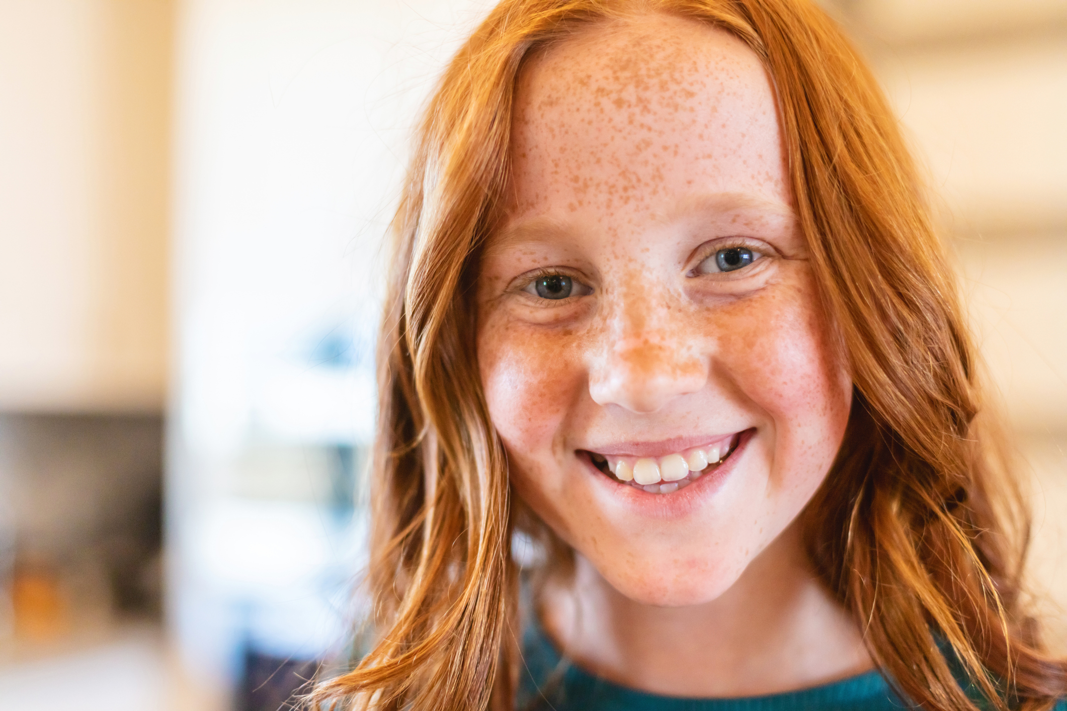 Redhead Pre-teen Female Happy Young Children Portraits Photo Series