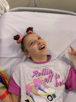 Smiling girl look happy