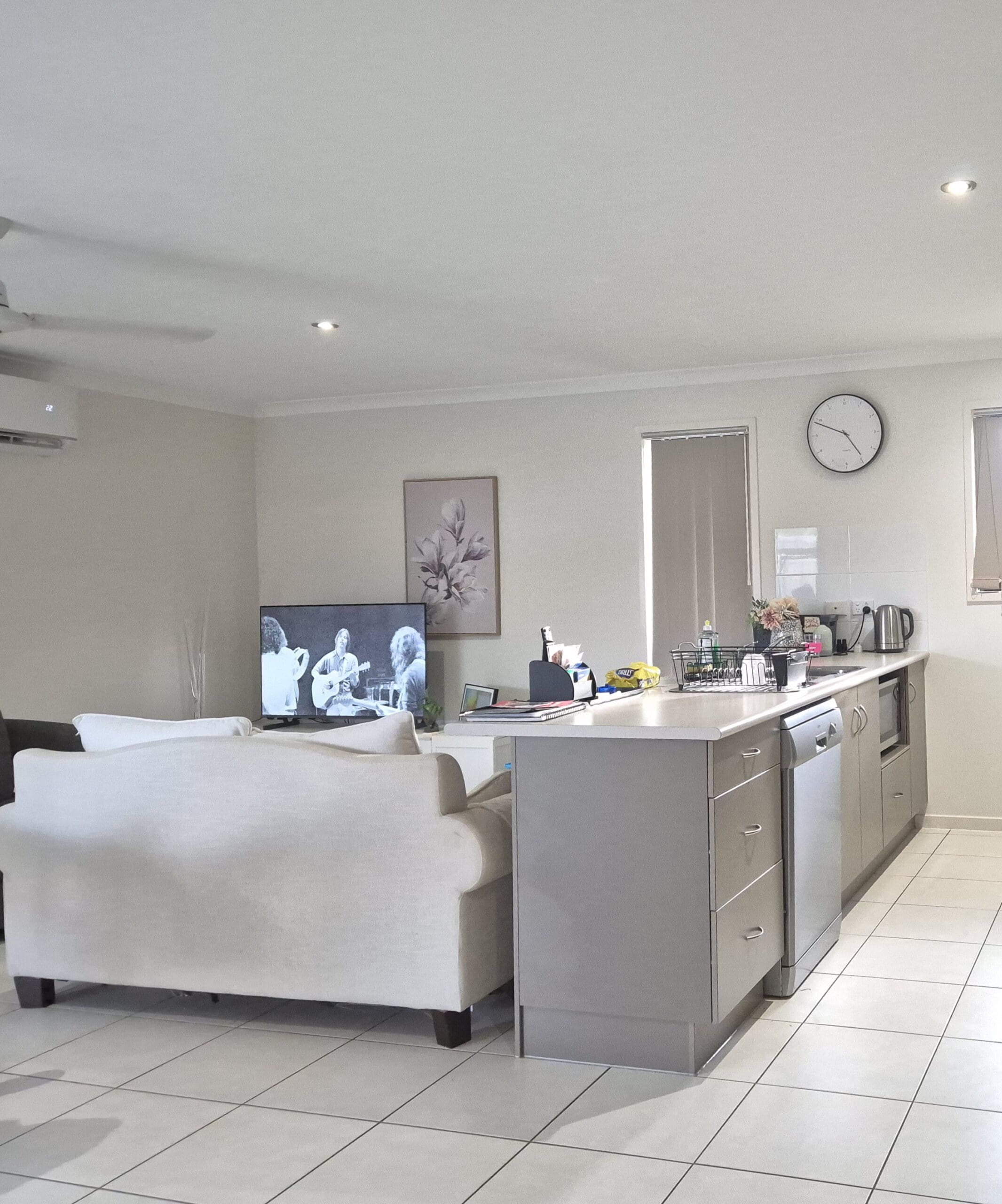 Warm and inviting open-plan living area in a Warm and Inviting SIL Home in Parkhurst, 32 Vermont Drive, Parkhurst Qld 4702, part of Australia’s leading disability accommodation provider.