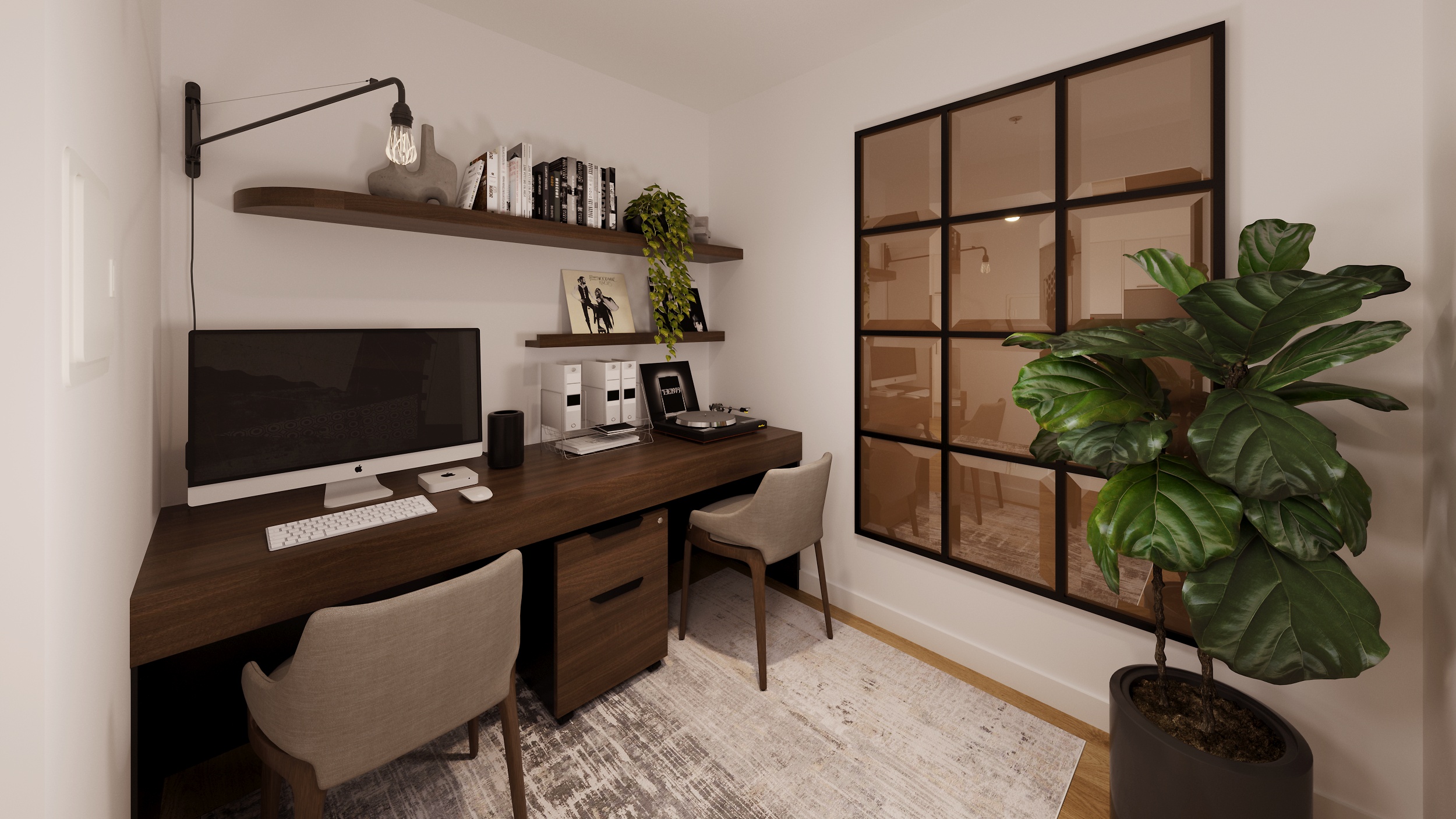 Accessible home office nook in Multiple SDA apartments in Malvern with SIL supports, featuring built-in desk, ergonomic chair, and modern finishes, part of Australia’s leading disability accommodation provider.