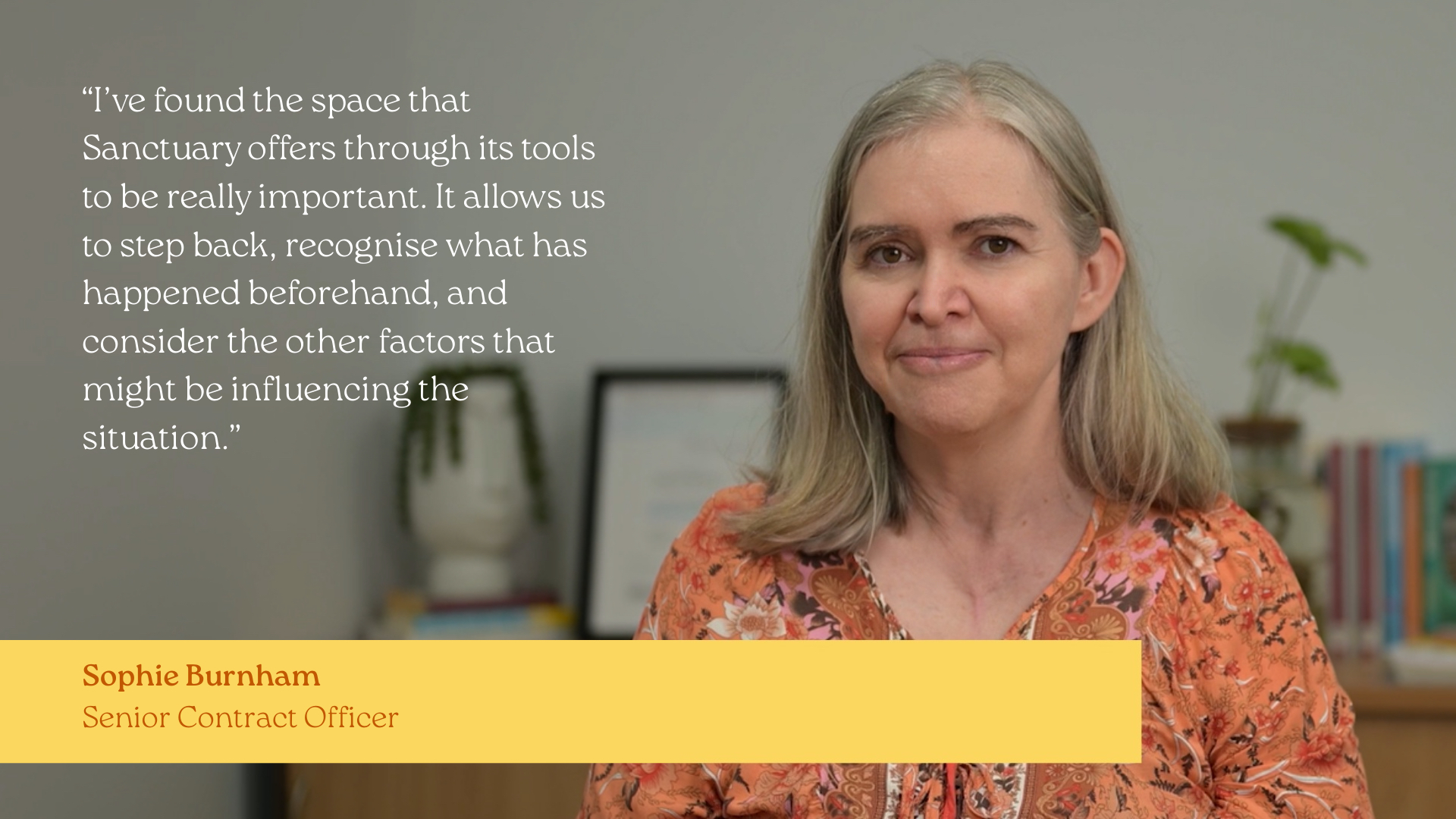 Image of a staff member describing the importance of using Sanctuary tools to identify prior events and influencing factors